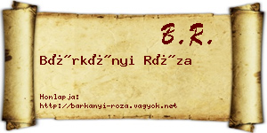 Bárkányi Róza névjegykártya